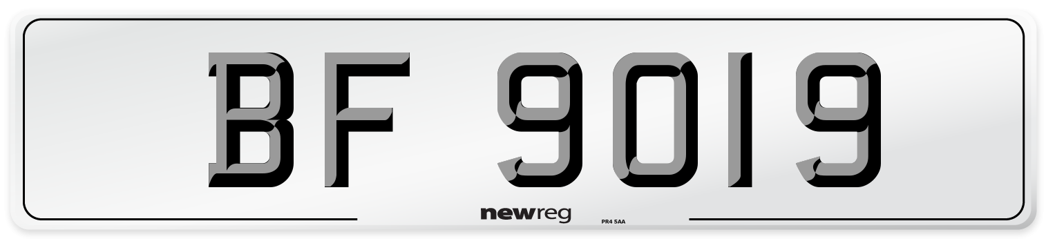 BF 9019 Number Plate from New Reg